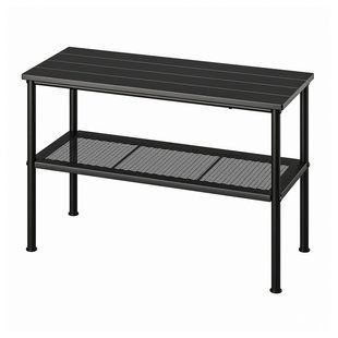 Скамейка с полками для обуви, черная, 79x35x52 см. NIPASEN / 205.861.42