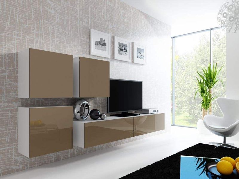 Мебельная стенка VIGO XXIII / корпус - білий мат, фронт - латте глянець;