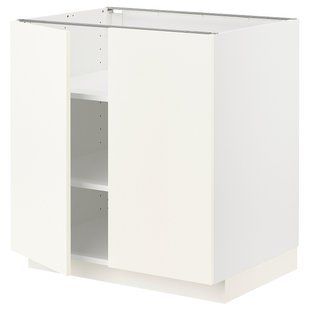 Тумба под шкаф/полки/2 дверцы, белая/белый цвет Vallstena, 80x60 см METOD / 495.071.25