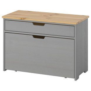 Скамейка с ящиками для хранения, серая, 80x38x56 см. KALLSO / 805.993.25