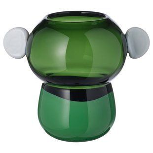 Ваза, скло/зелений/білий, 22 см IKEA PS 2026 / 906.185.59