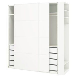 Шкаф с раздвижными дверями, белый/двусторонний белый, 220x66x236 см PAX/MEHAMN / 196.235.79