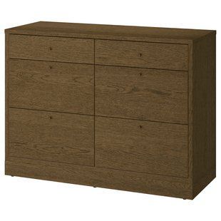 Комод, 6 ящиков, отделка из дубового шпона коричневого цвета, 120x47x90 см. TONSTAD / 706.146.23