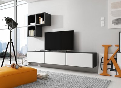 Мебельная стенка ROCO VI / чорний/білий;