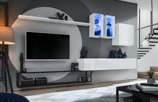 Меблева стінка Switch Met I / 27 WS SWM 1;корпус - білий мат, фронт - білий глянець;