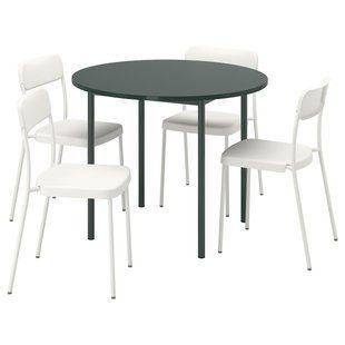 Стіл і 4 стільці, зелений/білий, 96 см IKEA PS 2026/VIHALS / 596.344.15