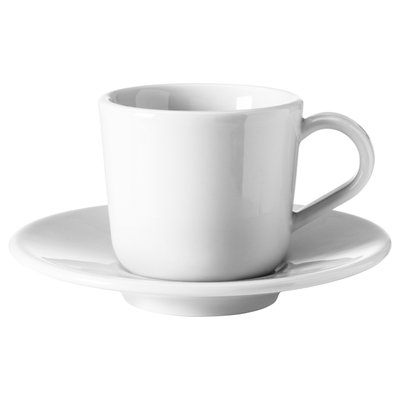 Чашка з блюдцем IKEA 365+ / 102.834.09;білий;Фарфор;
