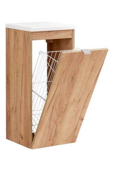 Шкафчик для ванной комнаты низкий CAPRI с корзиной для белья / CAPRI OAK 811A;дуб;