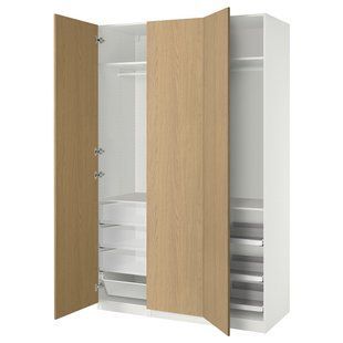 Комбінація шаф, білий/ім'я дуба, 150x60x236 см PAX/STORKLINTA / 095.626.75