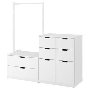 Комод, 8 шухляд, білий, 160x169 см NORDLI / 692.953.49