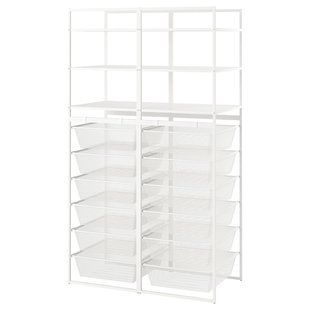 Комбинированный открытый шкаф, белый, 99x51x173 см JONAXEL / 393.239.90