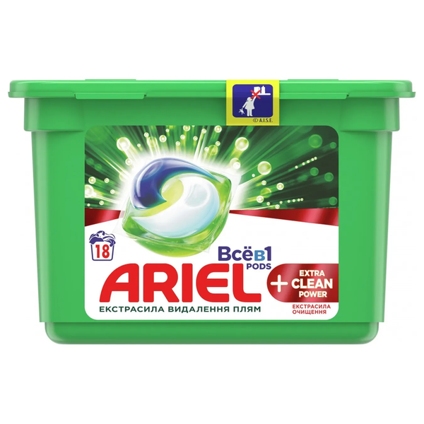 Капсули для прання ARIEL, 18 шт / Extra Clean Power;18шт;