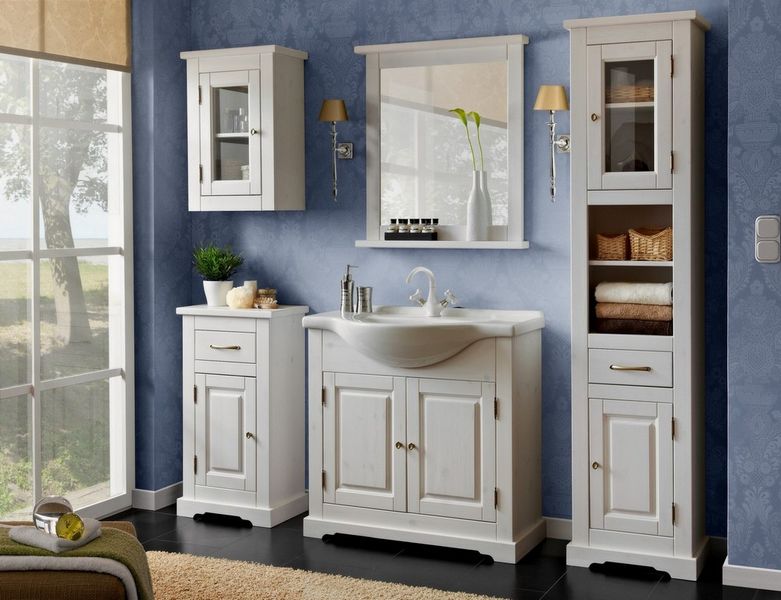 Шкафчик для ванной комнаты высокий ROMANTIC / ROMANTIC NOWY FSC 800;білий;
