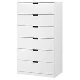 Комод NORDLI на 6 ящиков 80x145 см / 892.394.99;білий; NORDLI магазин Glance