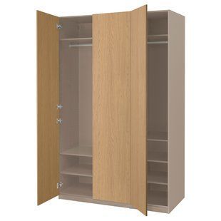 Гардеробная, бежево-дубовая отделка, 150x60x236 см. PAX/STORKLINTA / 295.626.41
