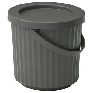 Корзина с крышкой, темно-серая, 8 л DAMMANG / 005.599.84