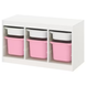 Стелаж з контейнерами TROFAST 99x44x56 см / 893.355.04;білий/рожевий;
