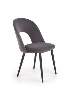 Кухонний стілець K384 / V-CH-K/384-KR-POPIELATY;сірий/чорний;
