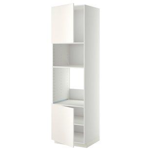 Высокий шкаф для встраиваемой бытовой техники, белый/Veddinge white, 60x60x220 см METOD / 894.547.14
