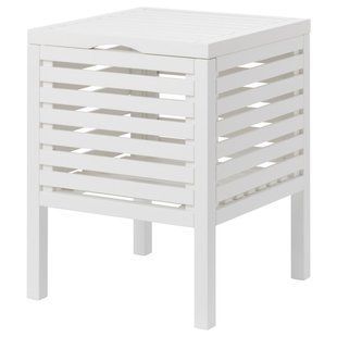 Табурет с ящиком для хранения, белый, 50 см. MUSKAN / 003.605.87