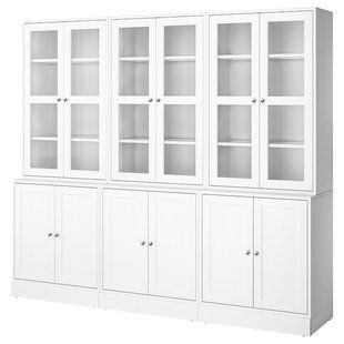Комбінація зі скляними дверима, білий, 243x47x212 см HAVSTA / 395.349.02