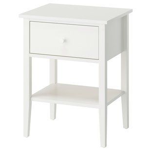 Прикроватная тумбочка с 1 выдвижным ящиком и полкой/белая, 53x43x69 см GULLABERG / 205.617.40
