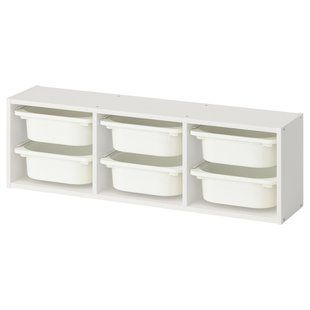 Навісна шафа, білий/білий, 99x21x30 см TROFAST / 995.754.90
