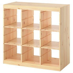 Стелаж з полицями, перегородка/світла сосна, біла морилка, 93x44x91 см TROFAST / 096.125.81