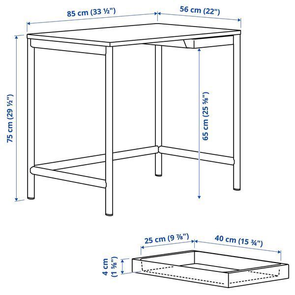 Белый письменный стол, 85x56x75 см. ENKROKEN / 505.870.79 ENKROKEN магазин Glance Белый письменный стол, 85x56x75 см. ENKROKEN / 505.870.79