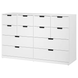 Комод NORDLI на 12 ящиков / 592.394.91;білий;160x99;