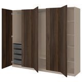 Шкаф-купе, имитация дуба серо-бежевого/темно-коричневого цвета, 250x60x201 см. PAX/STORKLINTA / 495.628.62 PAX/STORKLINTA магазин Glance
