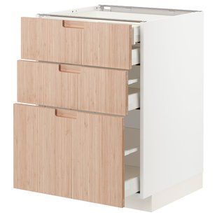 Sz stj 3fr/2n/wd/w szu, white/Frojered light bamboo, 60x60 cm METOD/MAXIMERA / 693.302.20