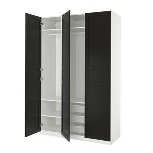 Комбінація шаф, білий/антрацит, 150x60x236 см PAX/FLISBERGET / 295.006.86