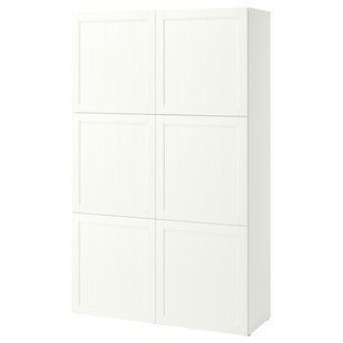 Комбінація з дверима, білий/Піпмакаре білий, 120x42x193 см BESTA / 595.976.58