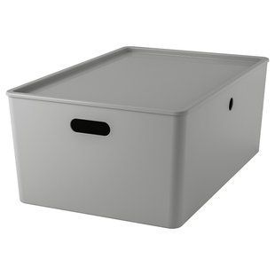 Контейнер з кришкою, світло-сірий, 37x54x21 см KUGGIS / 895.967.61