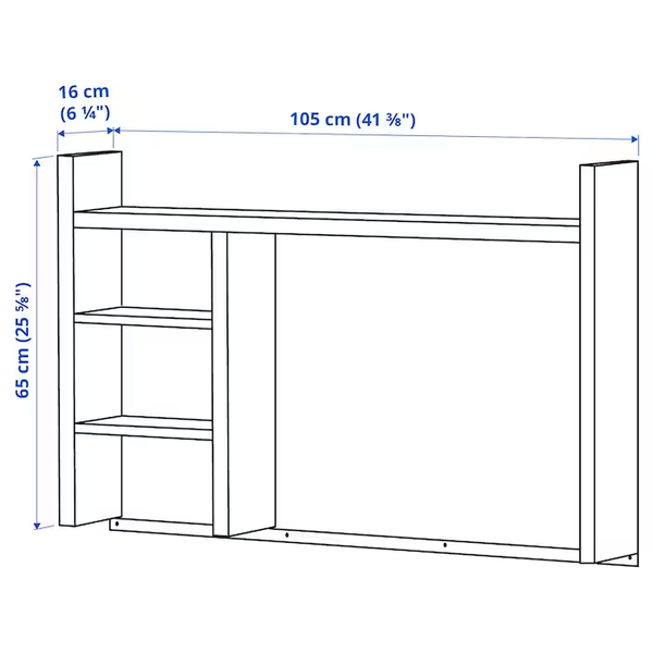 Настольная полка MICKE 105x65 см / 901.800.25;білий;