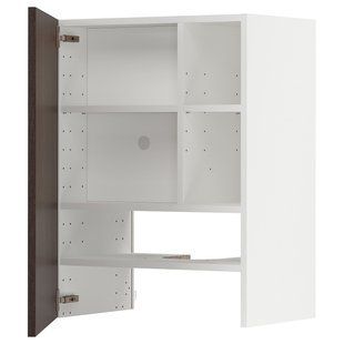 Вытяжной шкаф с полкой/дверцей, белый/коричневый Sinarp, 60x80 см METOD / 395.044.86