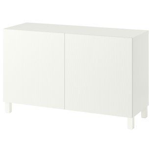 Комбинация с дверями, Forvaltare белый/Stubbarp белый, 120x42x74 см BESTA / 895.976.52