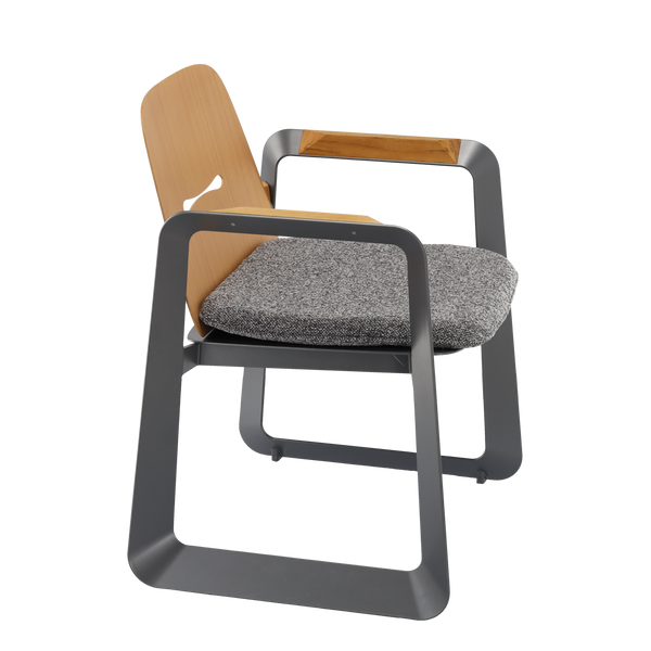 Алюминиевый стул "THOMPSON" серый 62 x 56 x 89 см / ATO4119