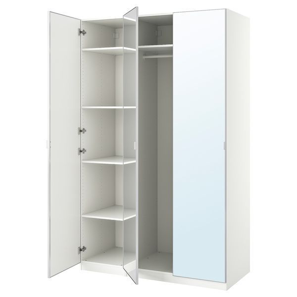 Шкафы с зеркальной дверью 150х60х236 см PAX/AHEIM / 494.297.50;білий/дзеркало; PAX магазин Glance Шкафы с зеркальной дверью 150х60х236 см PAX/AHEIM / 494.297.50;білий/дзеркало;