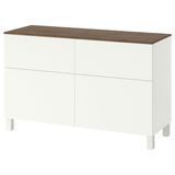Полка с дверцами и ящиками, белый/Lappviken/Stubbarp белый, 120x42x75 см BESTA / 296.029.15 BESTA магазин Glance