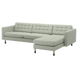4-місний диван з шезлонгом, Гуннаред світло-зелений/дерево/чорний LANDSKRONA / 294.442.28