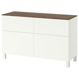 Полка с дверцами и ящиками, белый/Lappviken/Stubbarp белый, 120x42x75 см BESTA / 296.029.15