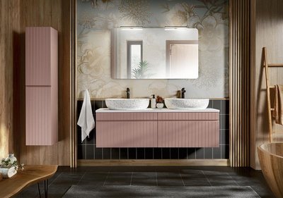 Комплект для ванной комнаты ICR B / ICR B 160 CM LILI-MW21 5;рожевий/білий;160;