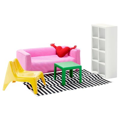 Мебель для кукольного домика HUSET / 502.355.10;різнокольоровий;пластик;