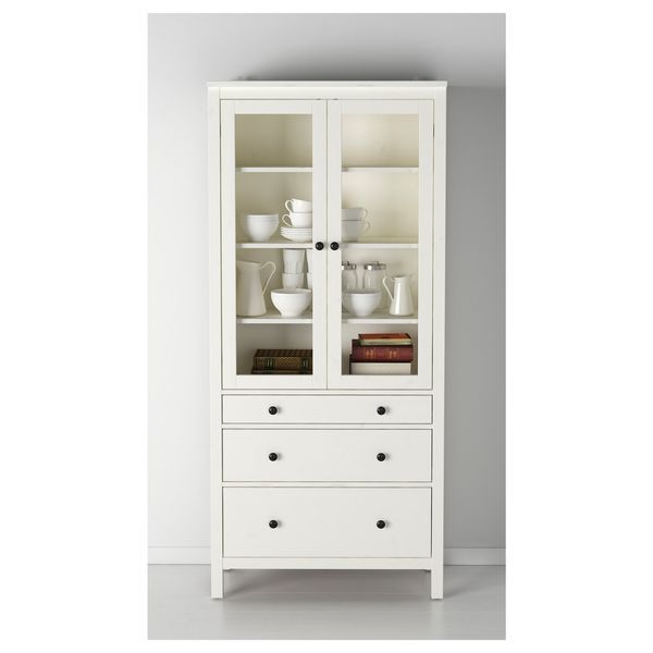 Шкаф-витрина с шухлядами HEMNES / 503.717.72;білий;