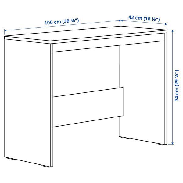 Белый стол, 100x42x74 см LASTARE / 206.158.37