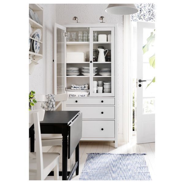Шкаф-витрина с шухлядами HEMNES / 503.717.72;білий;