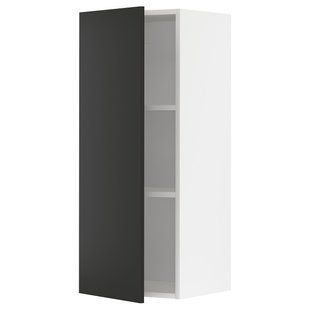 Настенный шкаф с полками, белый/матовый антрацит Nickebo, 40x100 см METOD / 994.989.20
