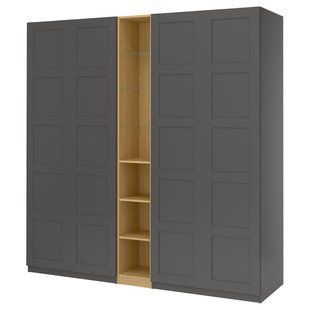 Комбінація шаф, темно-сірий/під дуб, 235x60x236 см PAX/BERGSBO / 496.234.84